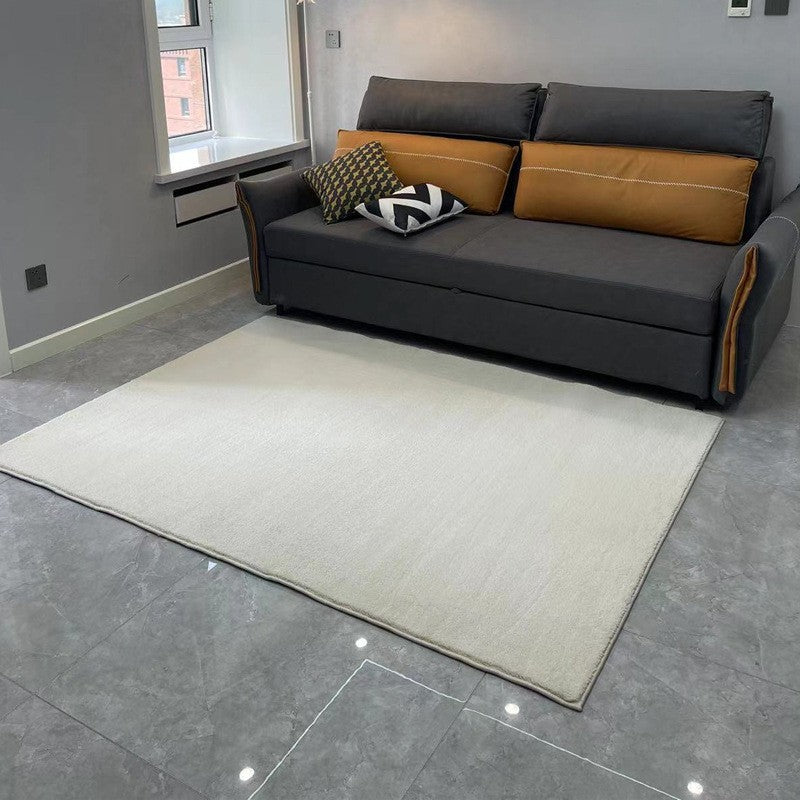 Pink Casual Rug Polyester Solid Color Rug Stain Resistant Rug for Living Room