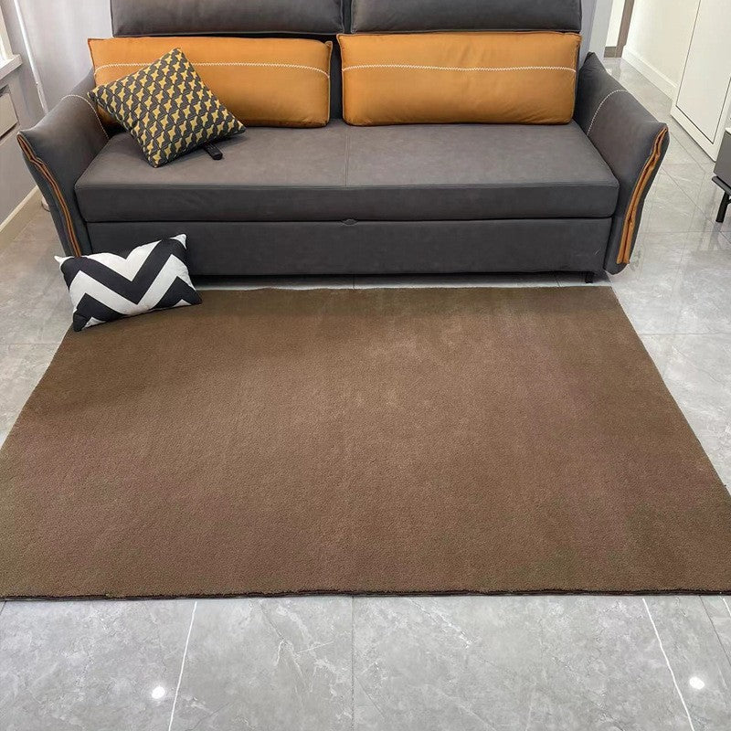 Pink Casual Rug Polyester Solid Color Rug Stain Resistant Rug for Living Room