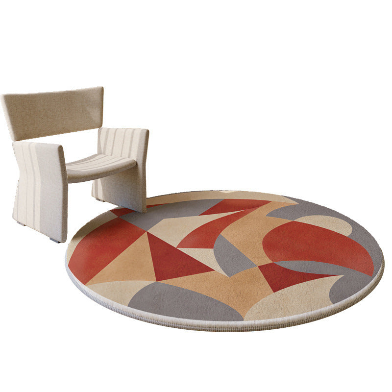 Orange Modern Rug Polyester Color Piece Indoor Rug Stain Resistant Rug for Drawing Room