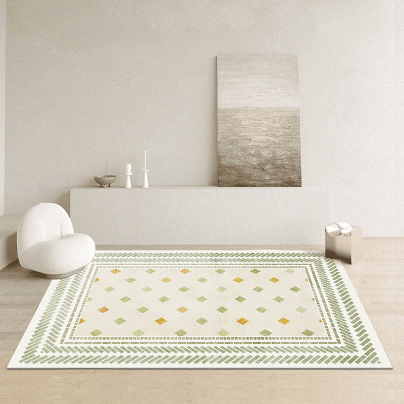 Green Modern Carpet Polyester Geometry Carpet Area Carpet Washable Carpet for Sitting Room