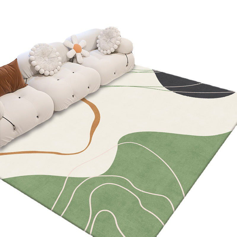 Green Modern Carpet Polyester Geometry Carpet Area Carpet Washable Carpet for Sitting Room
