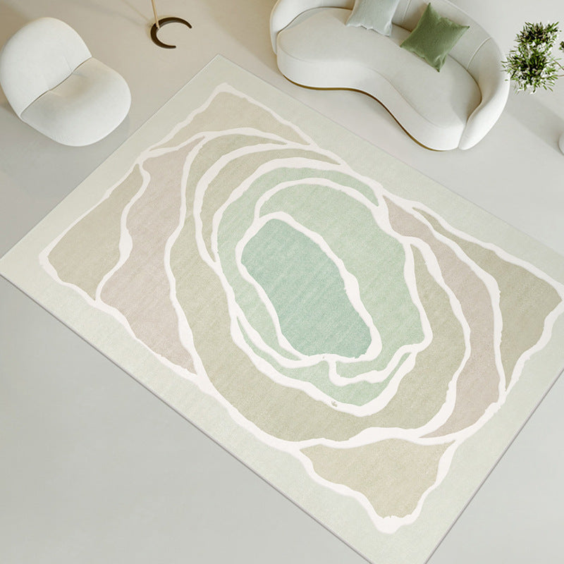 Green Modern Carpet Polyester Geometry Carpet Area Carpet Washable Carpet for Sitting Room