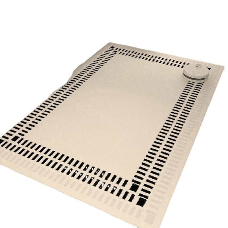 White Causal Rug Polyester Graphic Indoor Rug Washable Area Rug for Sitting Room