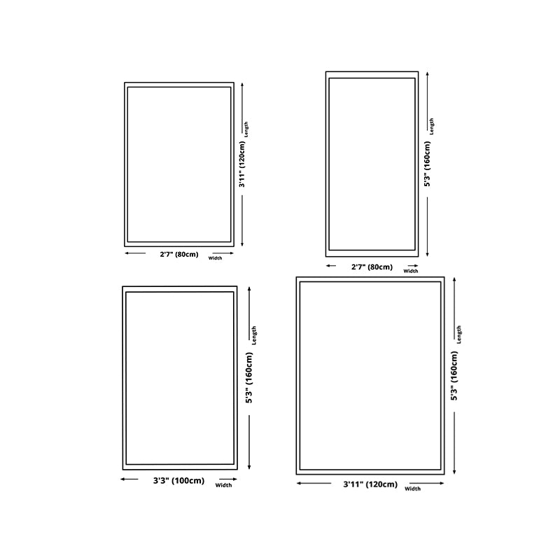 White Causal Rug Polyester Graphic Indoor Rug Washable Area Rug for Sitting Room