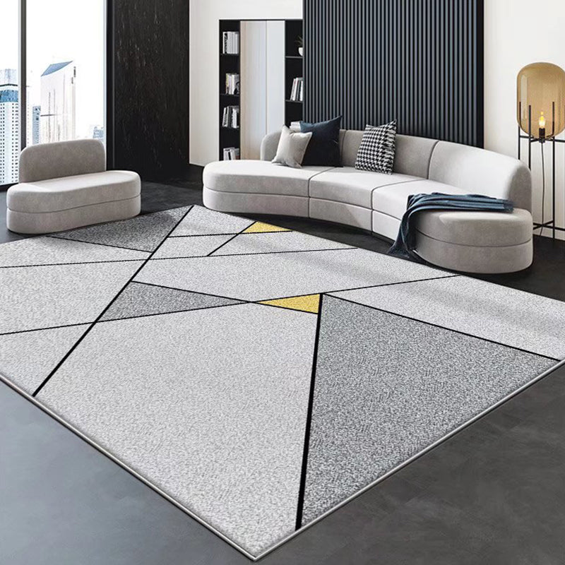 Dark Gray Gorgeous Rug Polyester Graphic Rug Stain Resistant Rug for Living Room