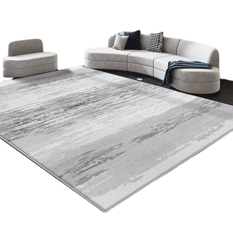 Dark Gray Gorgeous Rug Polyester Graphic Rug Stain Resistant Rug for Living Room