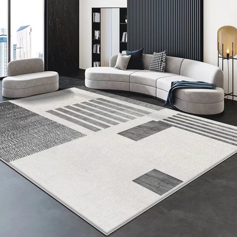 Dark Gray Gorgeous Rug Polyester Graphic Rug Stain Resistant Rug for Living Room