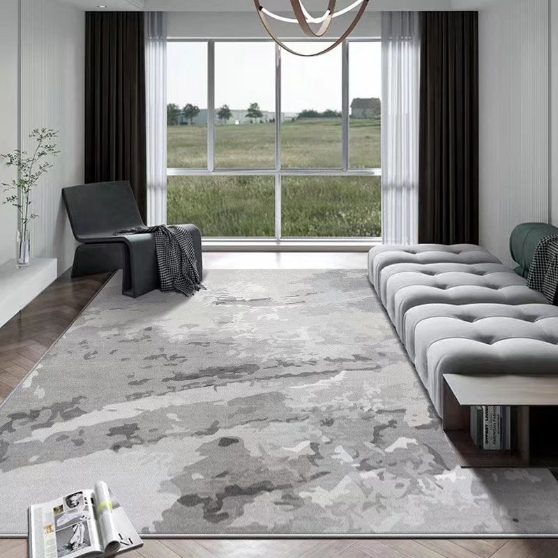 Dark Gray Gorgeous Rug Polyester Graphic Rug Stain Resistant Rug for Living Room