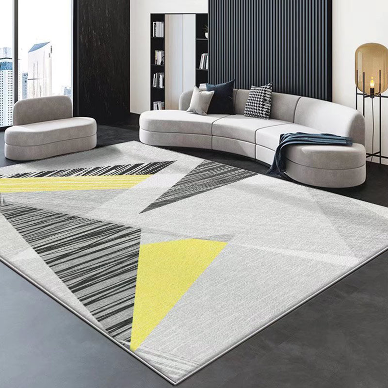 Dark Gray Gorgeous Rug Polyester Graphic Rug Stain Resistant Rug for Living Room