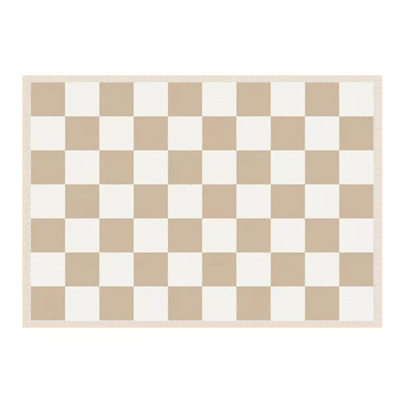 Dark Gray Modern Rug Polyester Pattern Area Rug Stain Resistant Rug for Living Room