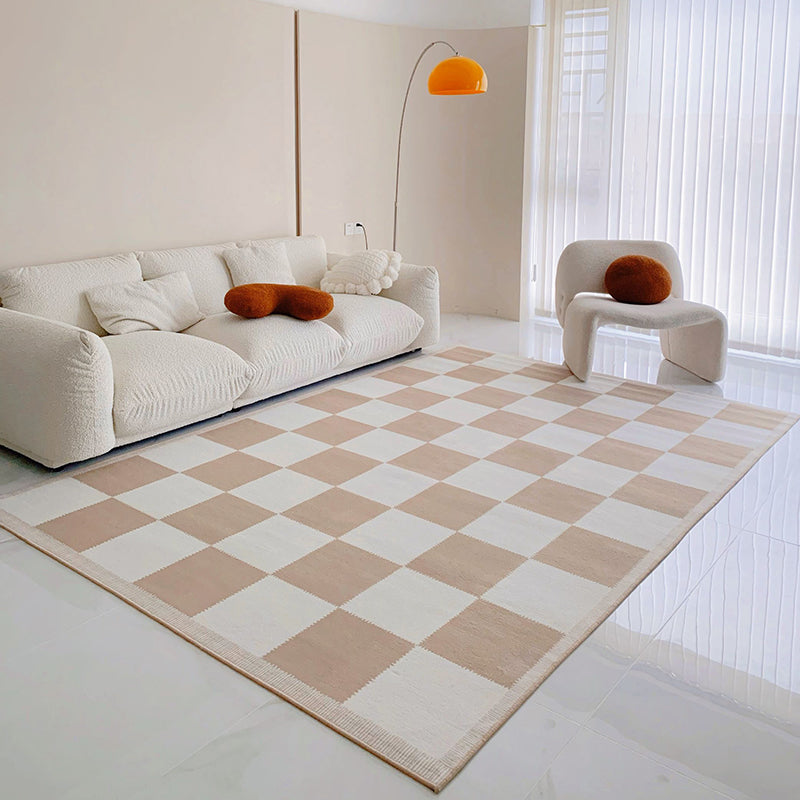 Dark Gray Modern Rug Polyester Pattern Area Rug Stain Resistant Rug for Living Room