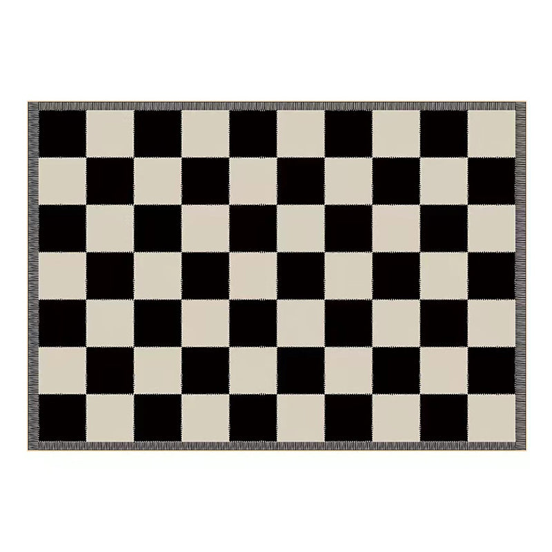 Dark Gray Modern Rug Polyester Pattern Area Rug Stain Resistant Rug for Living Room