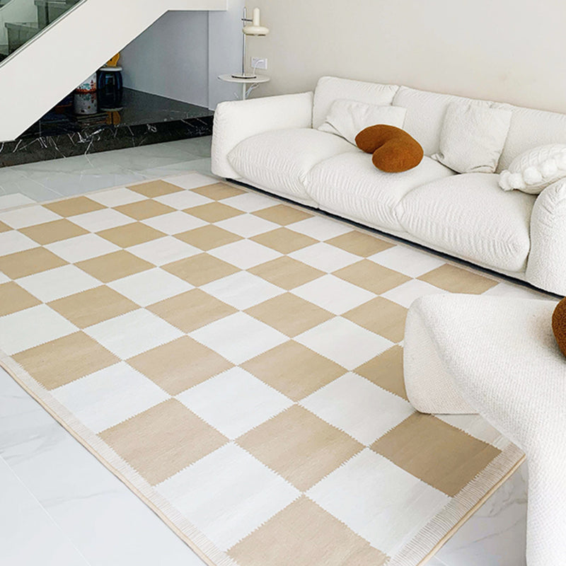 Dark Gray Modern Rug Polyester Pattern Area Rug Stain Resistant Rug for Living Room