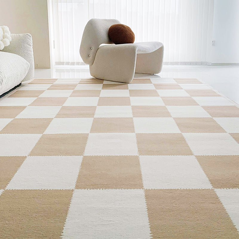 Dark Gray Modern Rug Polyester Pattern Area Rug Stain Resistant Rug for Living Room