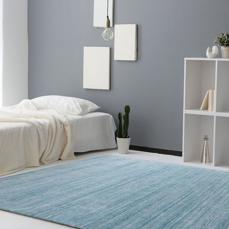 Tapis moderne bleu en Polyester de couleur Pure, lavable, pour la décoration de la maison