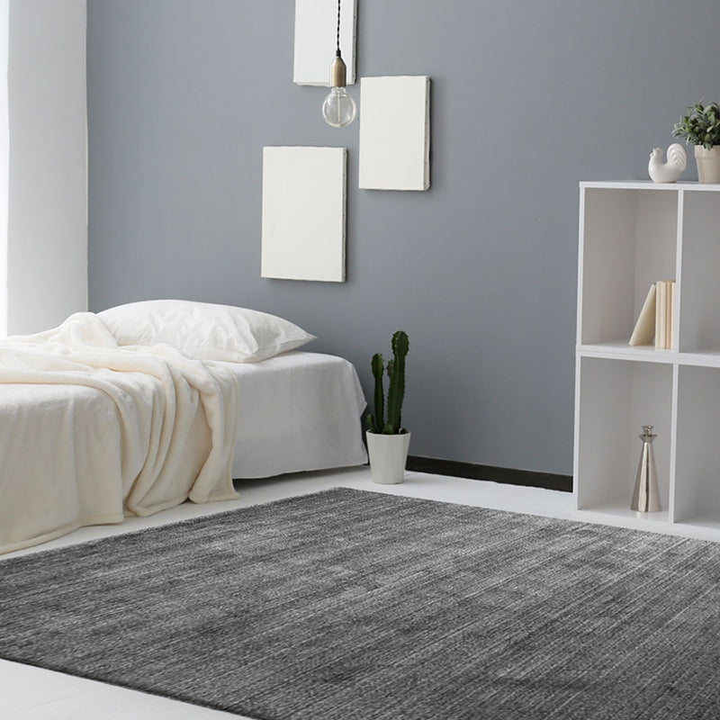 Tapis moderne bleu en Polyester de couleur Pure, lavable, pour la décoration de la maison
