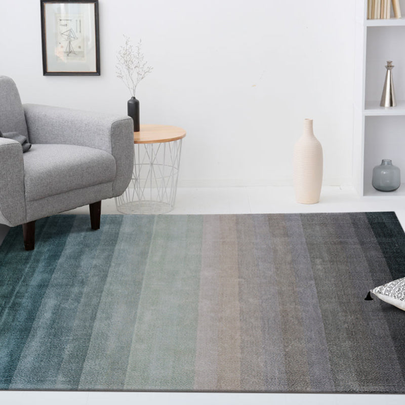 Tapis moderne bleu en Polyester de couleur Pure, lavable, pour la décoration de la maison