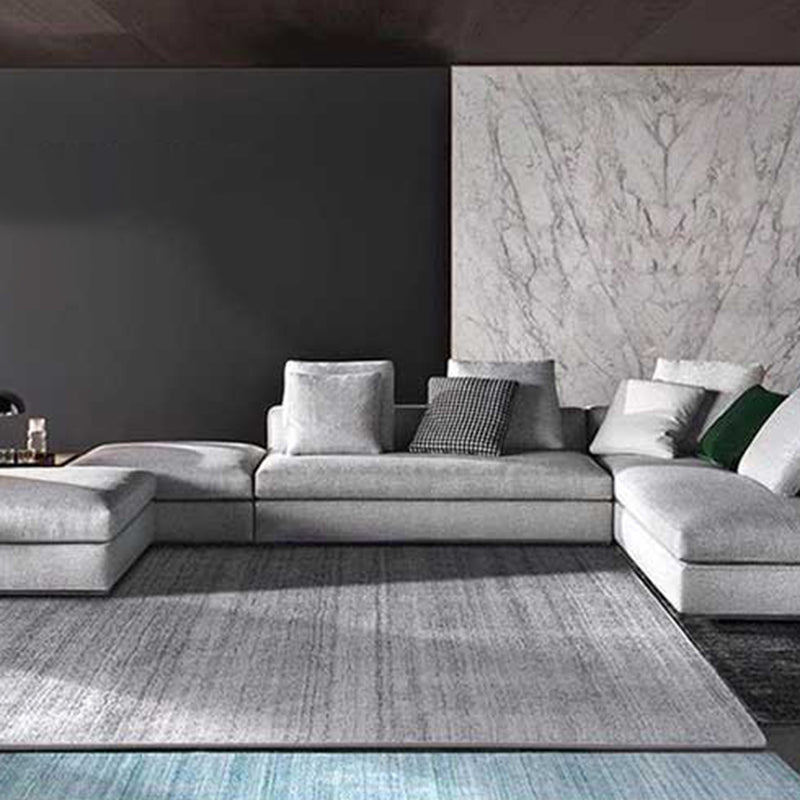 Tapis moderne bleu en Polyester de couleur Pure, lavable, pour la décoration de la maison