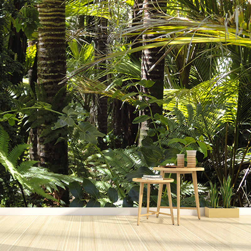 Fancy Wall Mural Tropical Forest Patterned Drawing Room Wall Mural