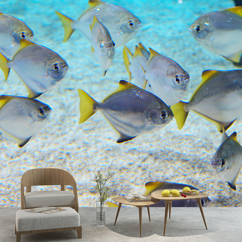 Lifelike Wall Mural Tropical Fish Patterned Drawing Room Wall Mural