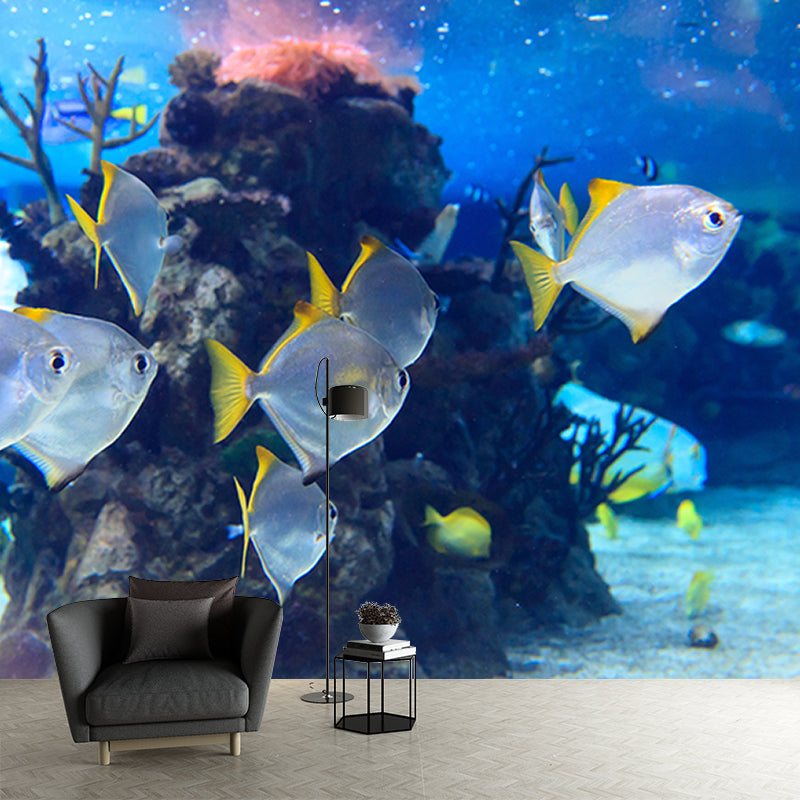 Lifelike Wall Mural Tropical Fish Patterned Drawing Room Wall Mural