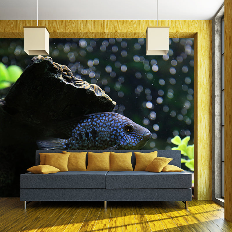Vintage Wall Mural Tropical Fish Pattern Sitting Room Wall Mural