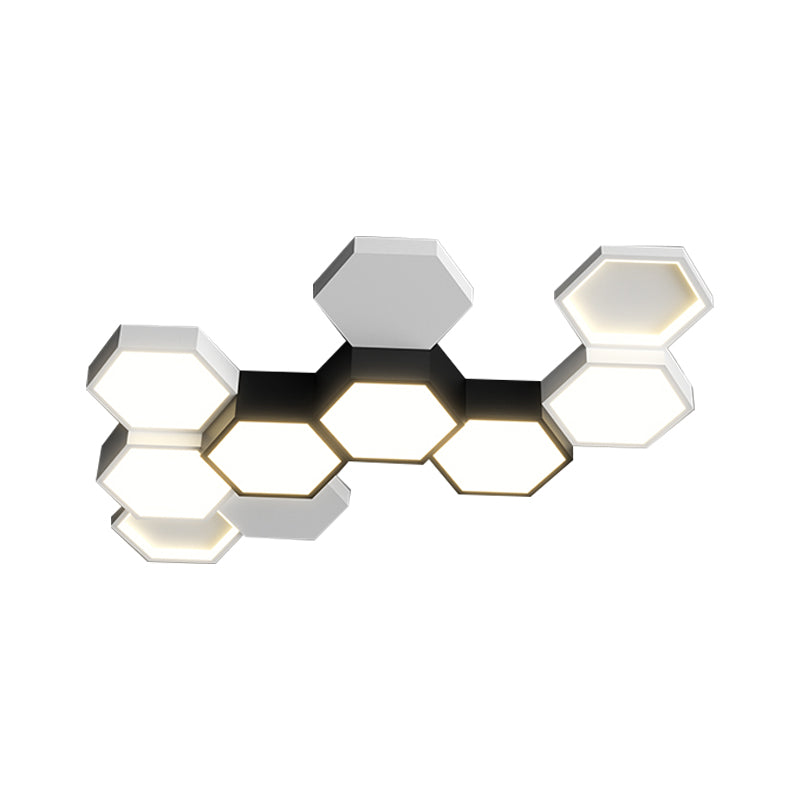 Modern Simple Style Iron Ceiling Light Hexagon Shape LED Ceiling Lamp for Bedroom