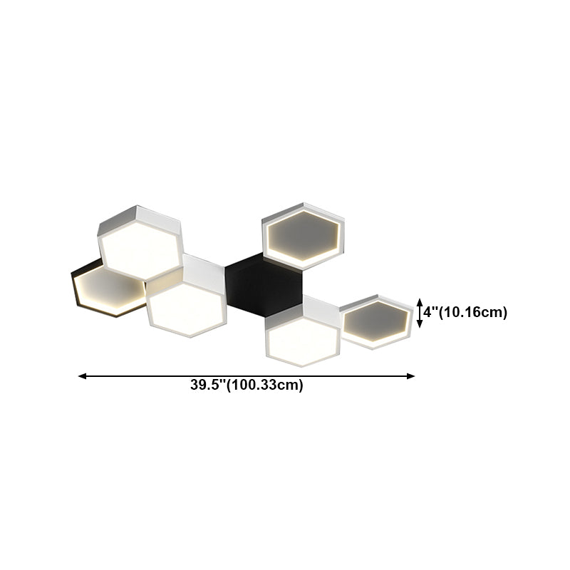 Modern Simple Style Iron Ceiling Light Hexagon Shape LED Ceiling Lamp for Bedroom