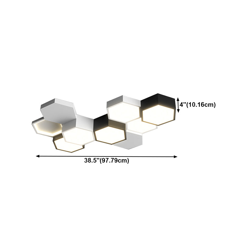 Modern Simple Style Iron Ceiling Light Hexagon Shape LED Ceiling Lamp for Bedroom