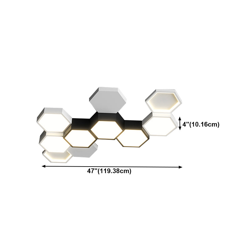 Modern Simple Style Iron Ceiling Light Hexagon Shape LED Ceiling Lamp for Bedroom