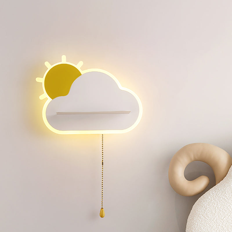 Cloud Shape Metal Wall Light Kid Style 1 Light Wall Lighting Fixtures