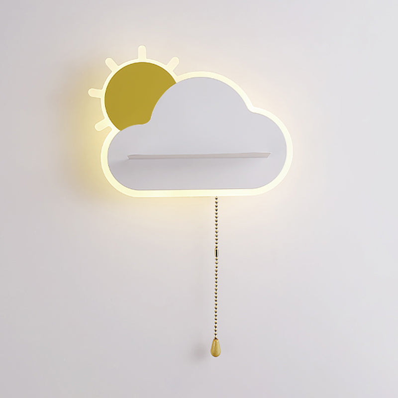 Cloud Shape Metal Wall Light Kid Style 1 Light Wall Lighting Fixtures