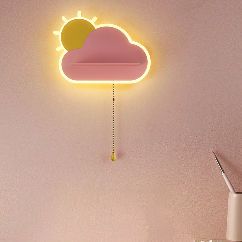 Cloud Shape Metal Wall Light Kid Style 1 Light Wall Lighting Fixtures