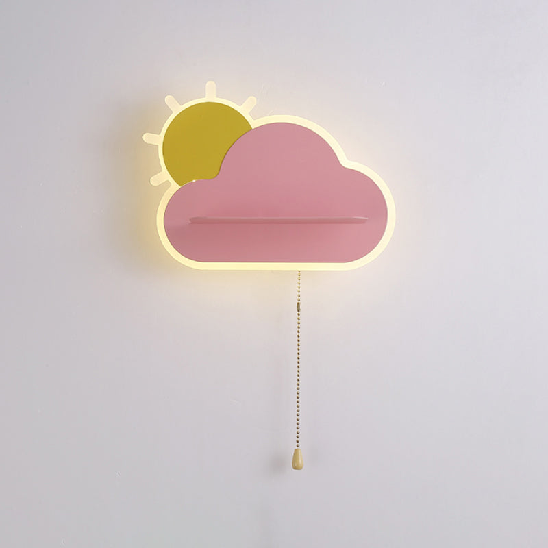 Cloud Shape Metal Wall Light Kid Style 1 Light Wall Lighting Fixtures