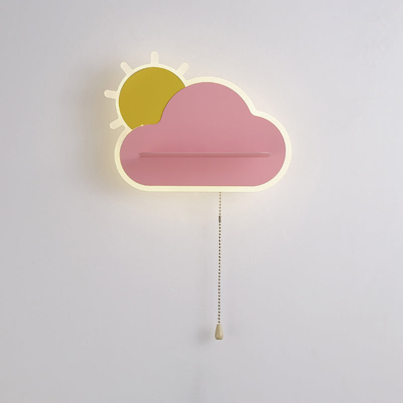 Cloud Shape Metal Wall Light Kid Style 1 Light Wall Lighting Fixtures