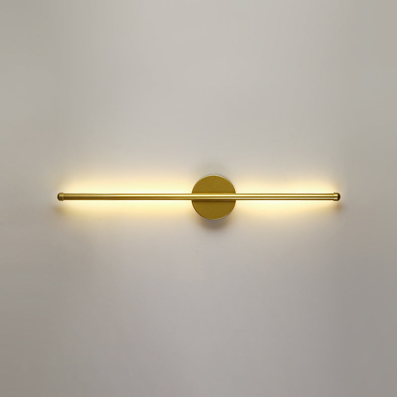 Linear Shape Metal Wall Light Modern Style 1 Light Wall Lighting Fixtures in Gold