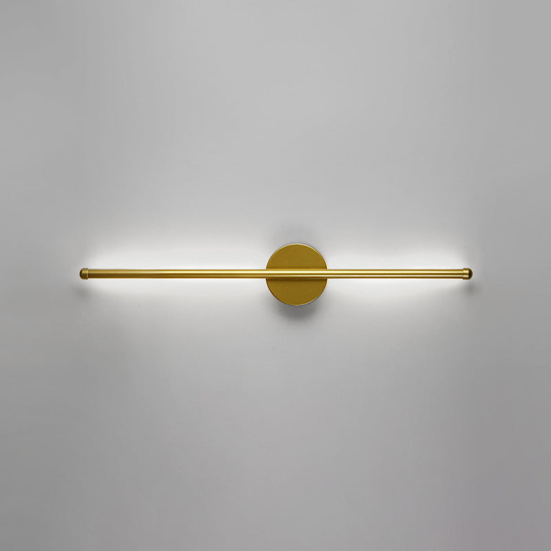 Linear Shape Metal Wall Light Modern Style 1 Light Wall Lighting Fixtures in Gold