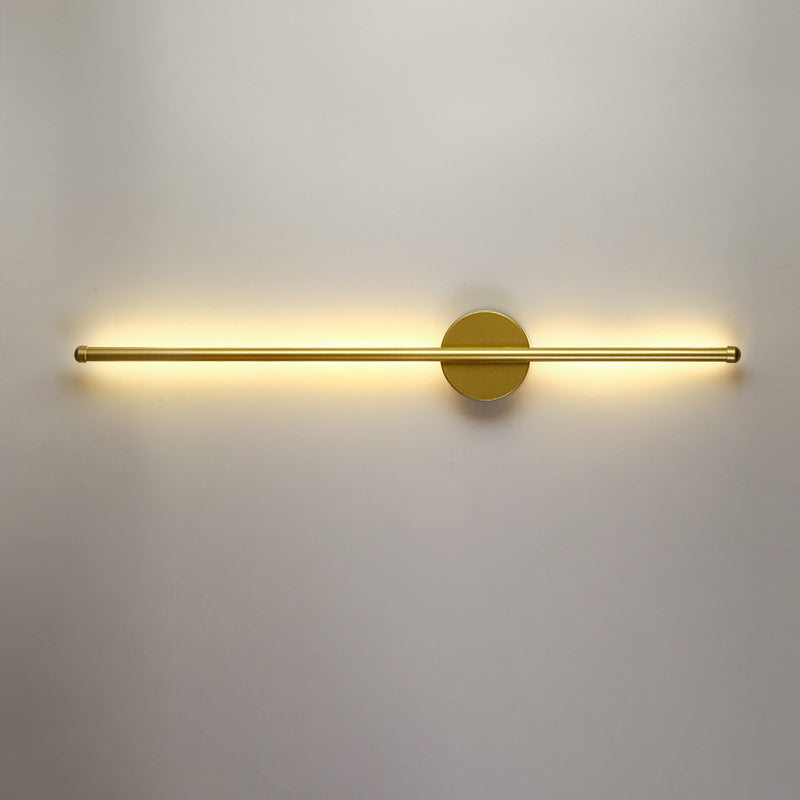 Linear Shape Metal Wall Light Modern Style 1 Light Wall Lighting Fixtures in Gold