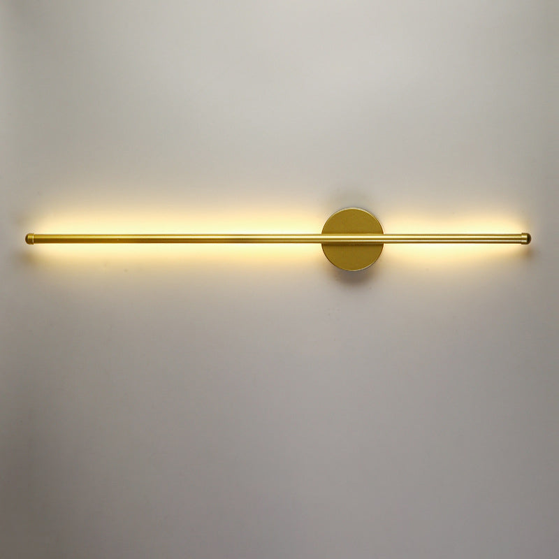 Linear Shape Metal Wall Light Modern Style 1 Light Wall Lighting Fixtures in Gold