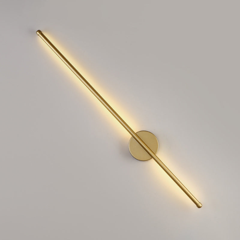 Linear Shape Metal Wall Light Modern Style 1 Light Wall Lighting Fixtures in Gold