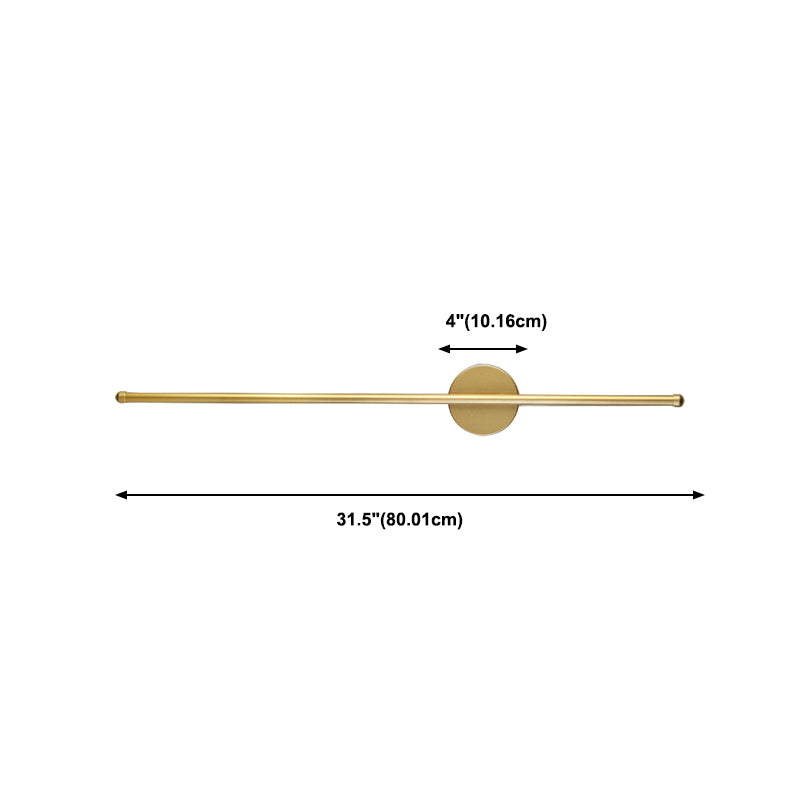 Linear Shape Metal Wall Light Modern Style 1 Light Wall Lighting Fixtures in Gold