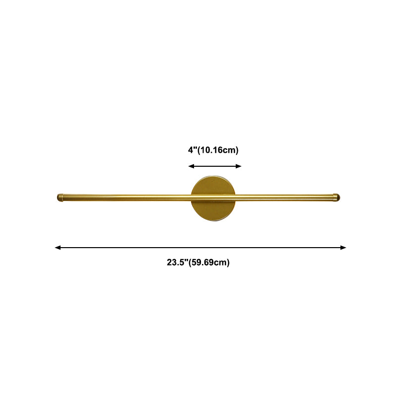 Linear Shape Metal Wall Light Modern Style 1 Light Wall Lighting Fixtures in Gold