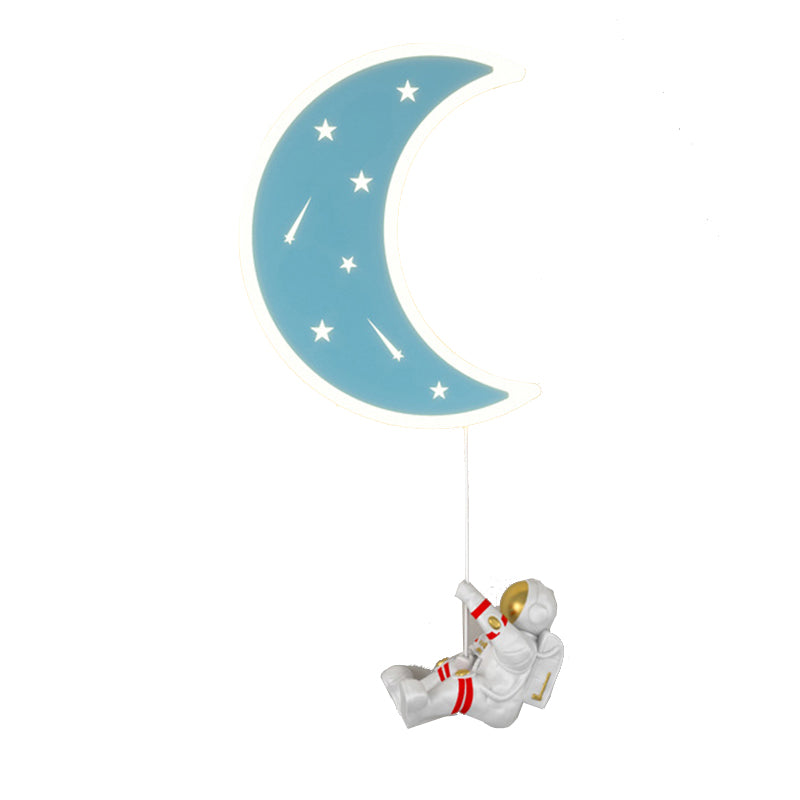 Moon Shape Wall Mount Light Children LED Wall Light with Acrylic Shade for Bedroom