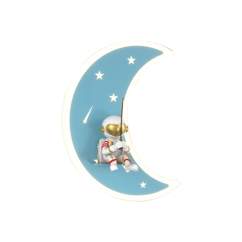 Moon Shape Wall Mount Light Children LED Wall Light with Acrylic Shade for Bedroom