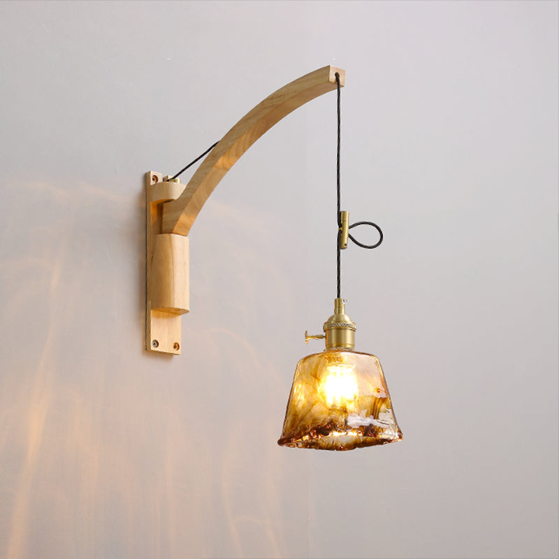 Wood Wall Sconce Light Modern Creative Wall Light for Bedroom