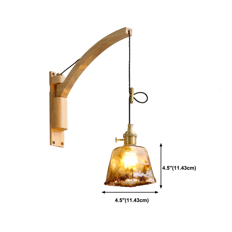 Wood Wall Sconce Light Modern Creative Wall Light for Bedroom