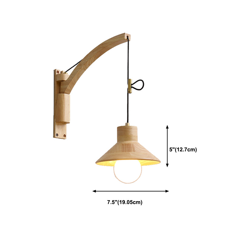 Wood Wall Sconce Light Modern Creative Wall Light for Bedroom