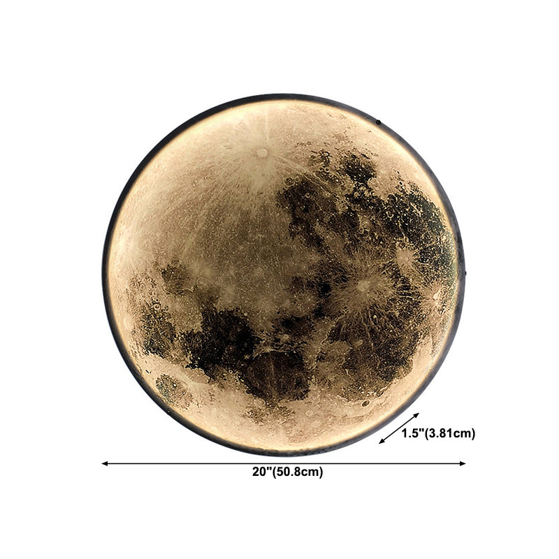 Round Shape Metal Wall Lighting Idea Kids Style 1 Light Wall Light Fixture in Black