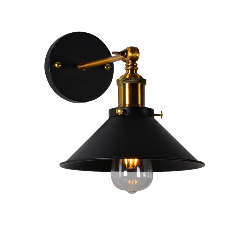 Industrial Style Wall Sconce Metal 1 Light Sconces for Living Room