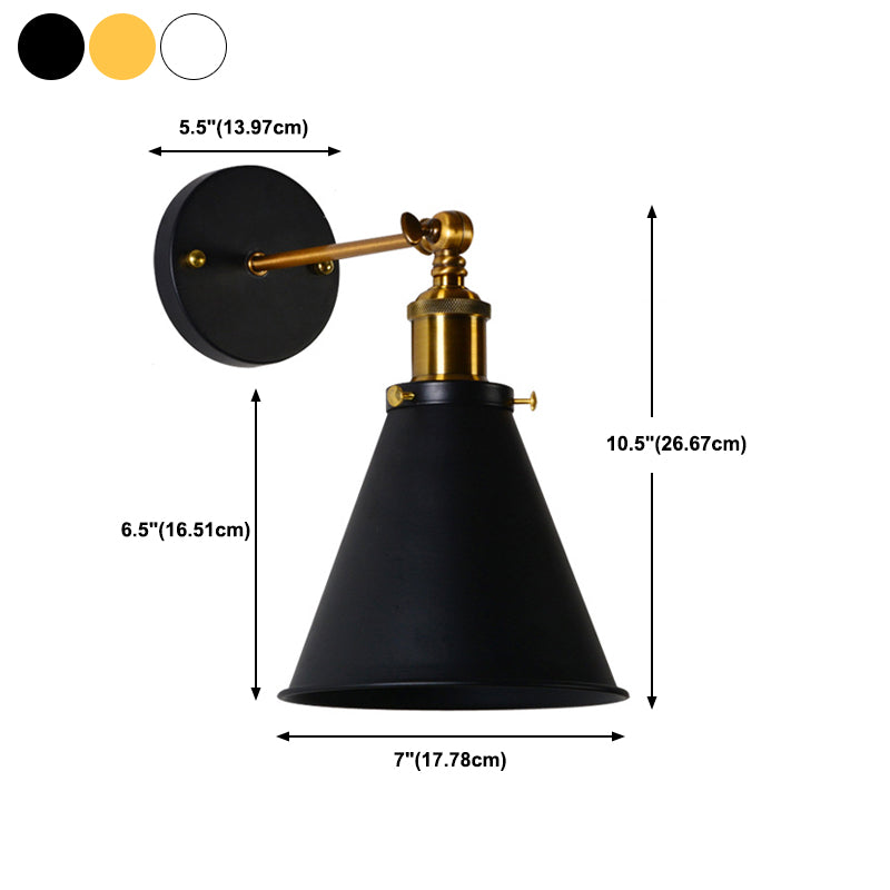 Industrial Style Wall Sconce Metal 1 Light Sconces for Living Room